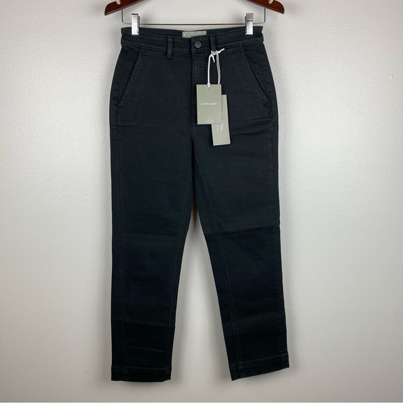Everlane Slim Leg Crop Straight Leg Pants Washed Black Size 2/26 NWT - Picture 5 of 13